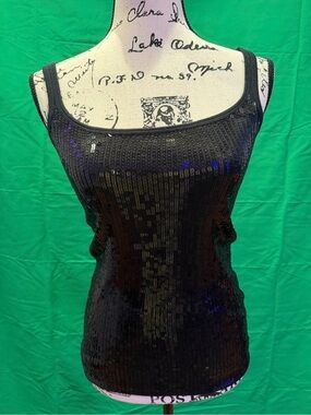 A/X Armani Exchange Black Sequin Tank Top